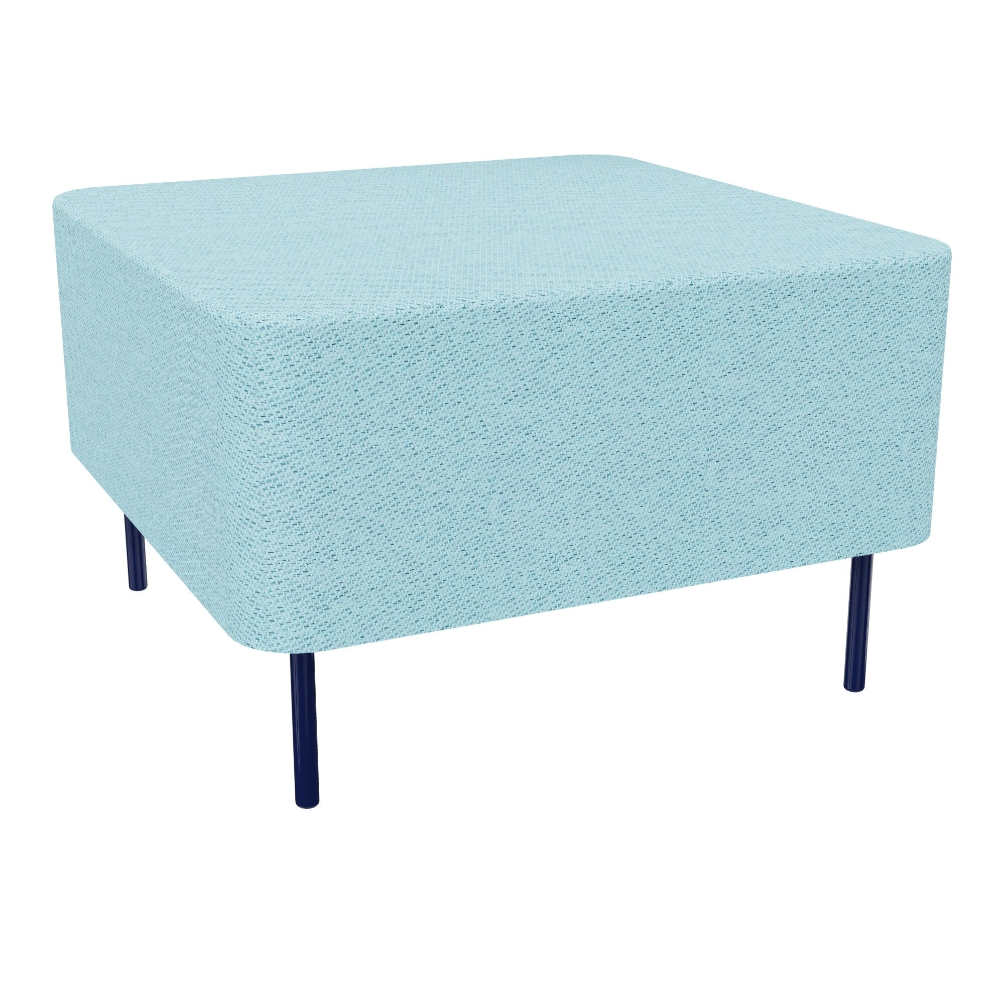 Assise Zélie L.67 x H.43 cm tissu Chili Bleu Givre Chiné