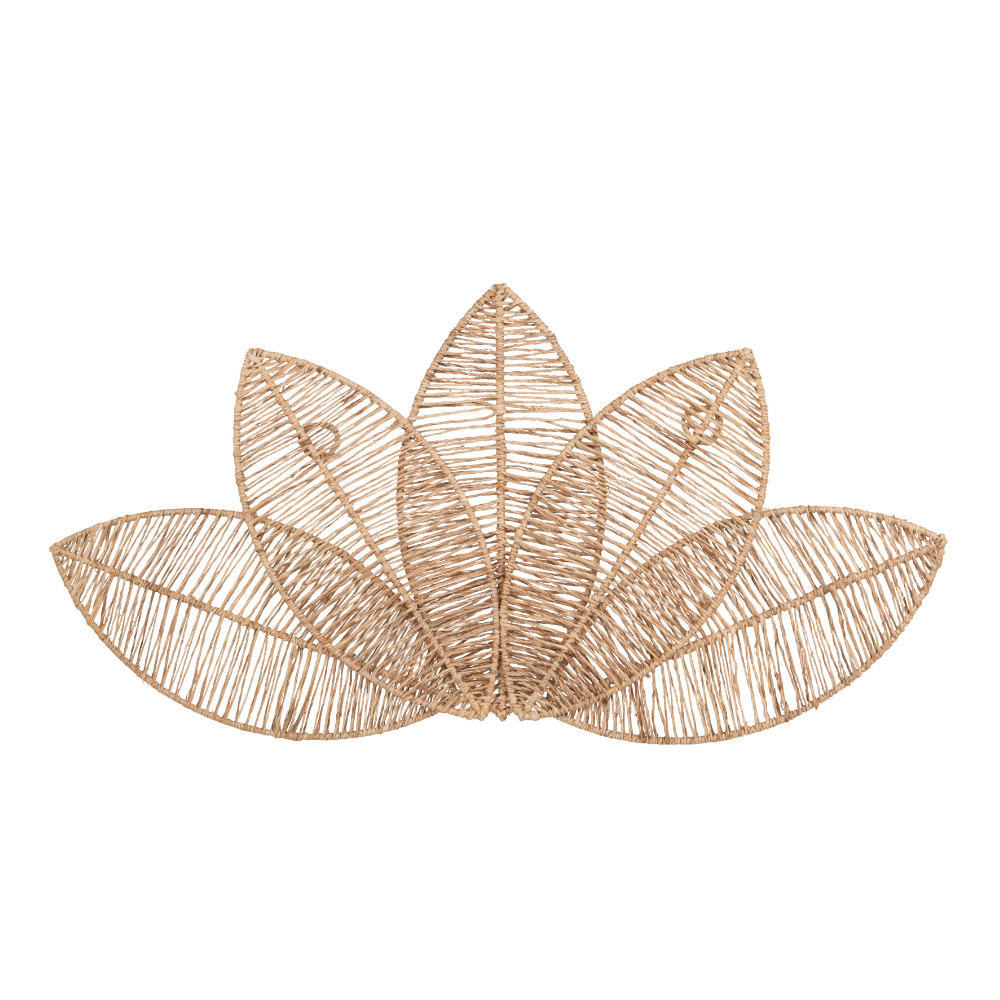 Décoration murale feuilles en jute