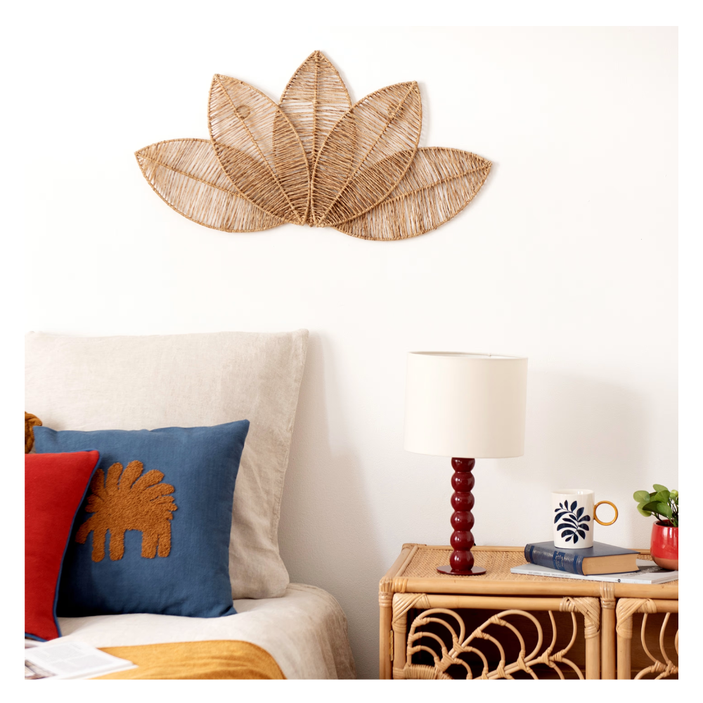 Décoration murale feuilles en jute