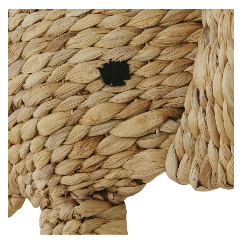 Déco murale éléphant en fibre végétale 52x50