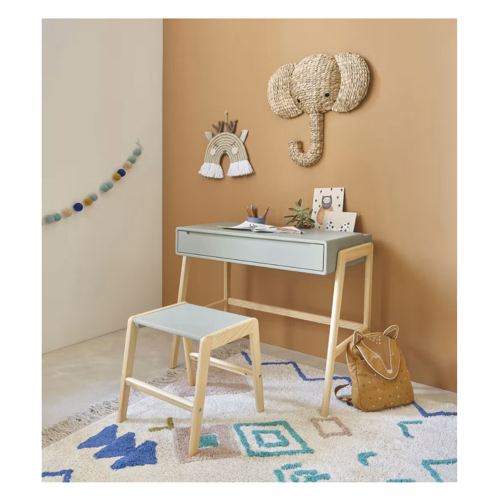 Déco murale éléphant en fibre végétale 52x50