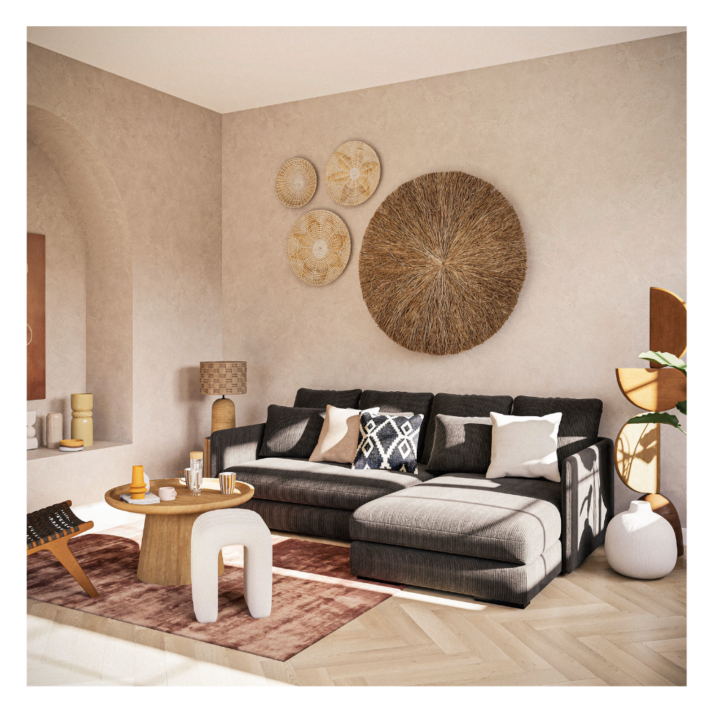 Lot de 3 déco murales en jonc de mer