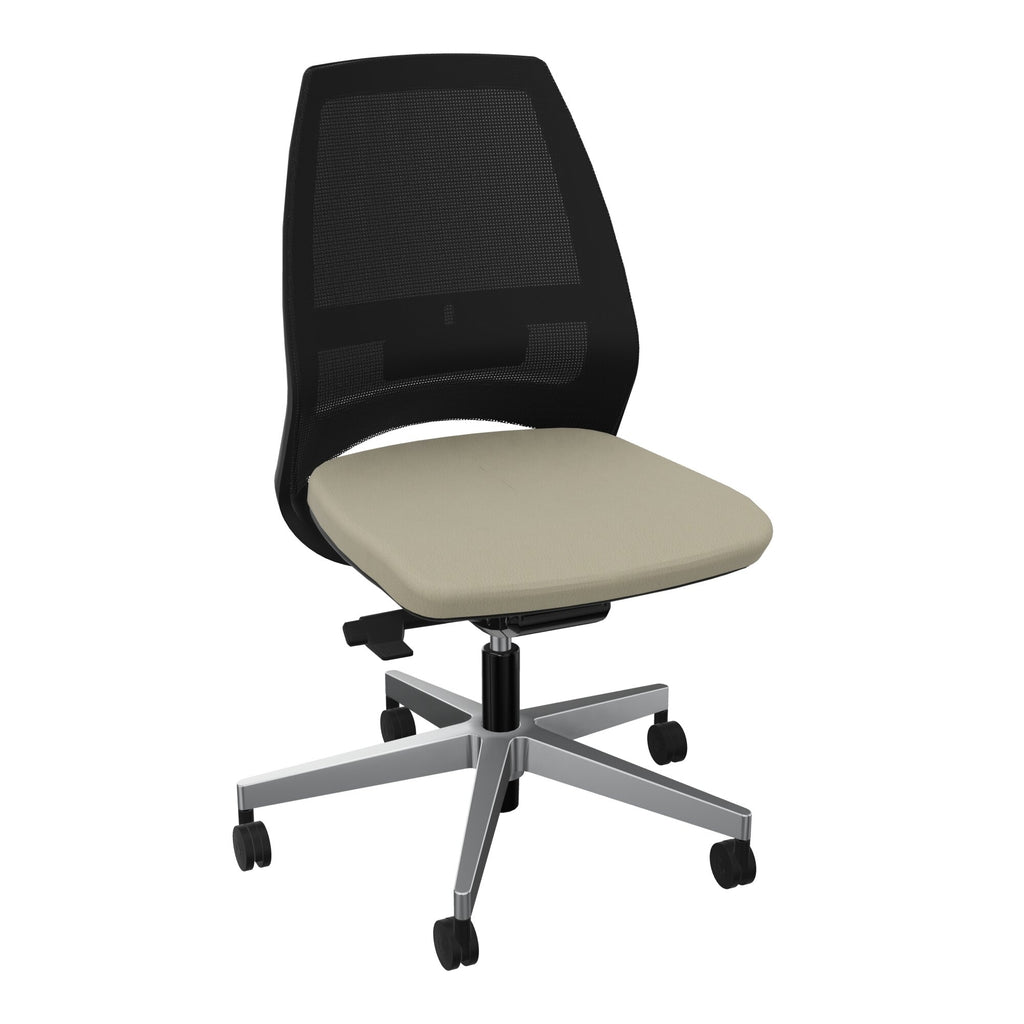 Siège Elliot piétement métal roulettes - Tissu Secret