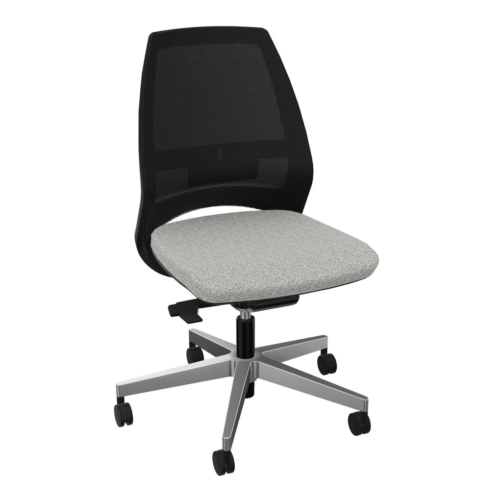 Siège Elliot piétement métal roulettes - Tissu Step Mélange