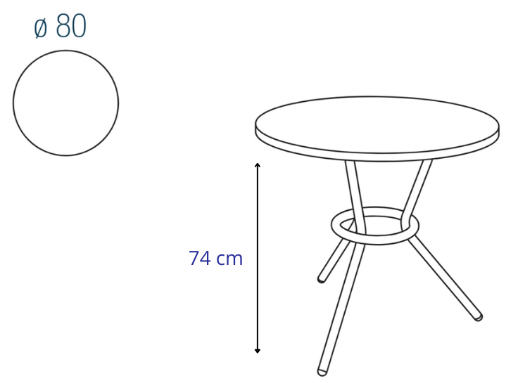Table GABY h. 74cm