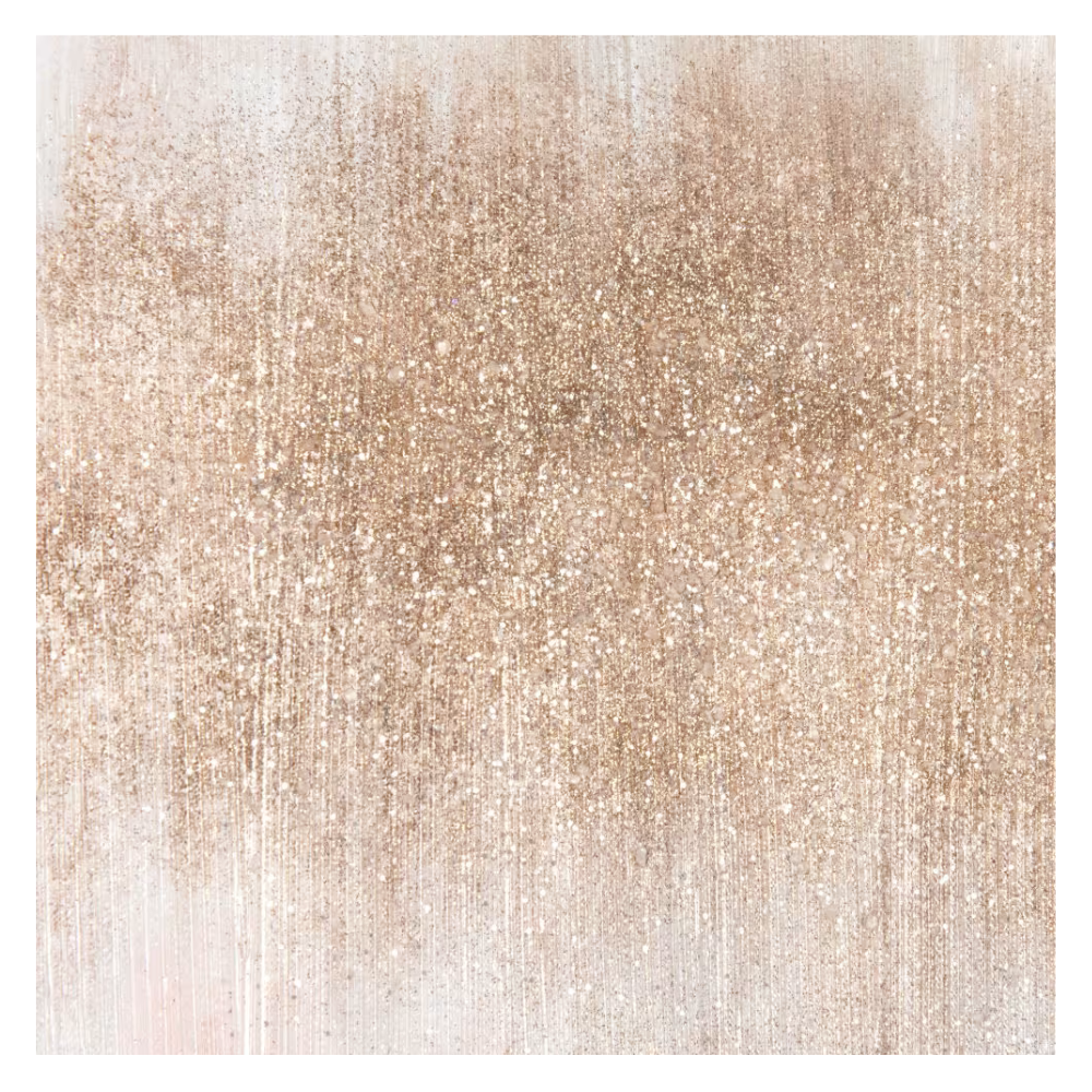 Toile dorée, blanche et rose - 60x60