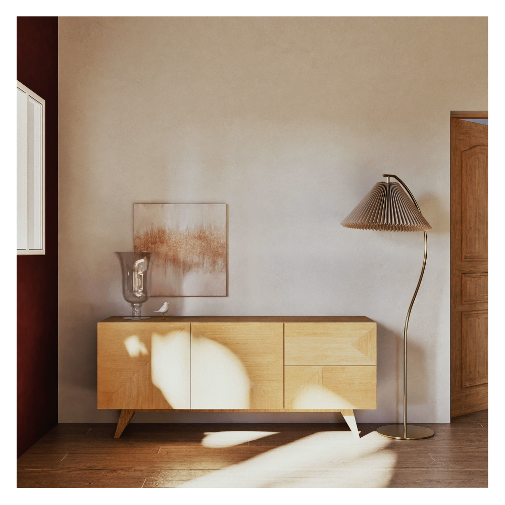 Toile dorée, blanche et rose - 60x60